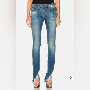 R13 Kate Skinny Angled Hem Jeans (size 26) - Branson Wash.